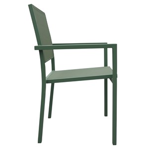 Lot de 6 chaises en aluminium et textilène vert sauge