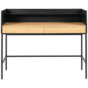 Bureau bois et noir 2 tiroirs arthur