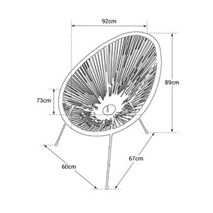 Lot de 2 fauteuils œuf acapulco gris