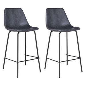 Lot de 2 tabourets de bar vintage lucien gris foncé