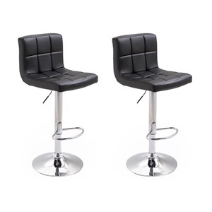 Lot de 2 tabourets de bar noir mike