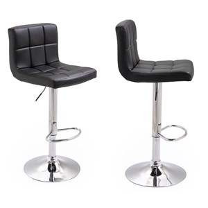 Lot de 2 tabourets de bar noir mike