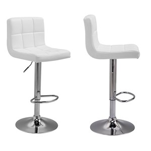 Lot de 2 tabourets de bar blanc mike