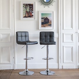 Lot de 2 tabourets de bar gris mike