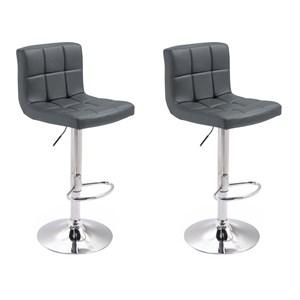 Lot de 2 tabourets de bar gris mike