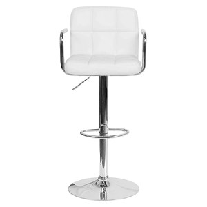 Lot de 2 tabourets de bar blanc avec accoudoirs mike