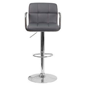 Lot de 2 tabourets de bar gris avec accoudoirs mike