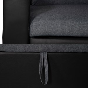 Canapé d'angle convertible clark 3 places gris chiné et noir