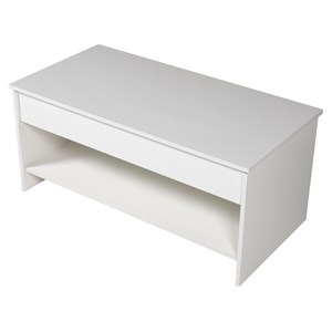 Table basse avec plateau relevable blanche hedda