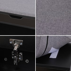 Meuble à chaussures deux casiers avec coffre noir alan