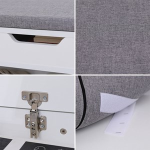 Meuble à chaussures trois casiers avec coffre blanc alan