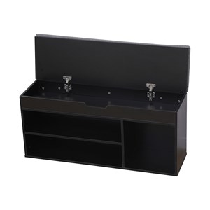 Meuble à chaussures trois casiers avec coffre noir alan