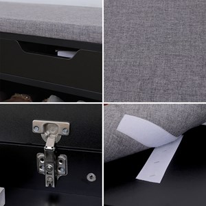 Meuble à chaussures trois casiers avec coffre noir alan