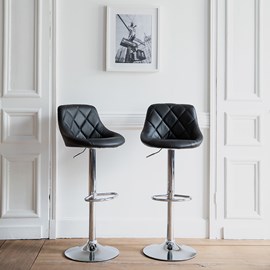 Lot de 2 tabourets de bar noir jasper