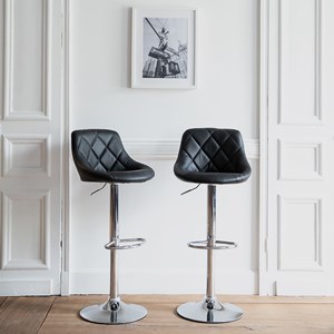 Lot de 2 tabourets de bar noir jasper