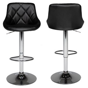 Lot de 2 tabourets de bar noir jasper
