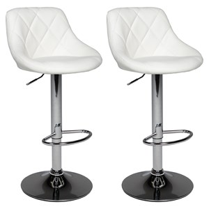 Lot de 2 tabourets de bar blanc jasper