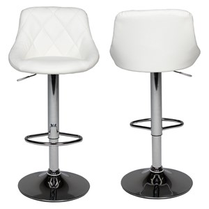 Lot de 2 tabourets de bar blanc jasper