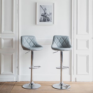 Lot de 2 tabourets de bar gris jasper