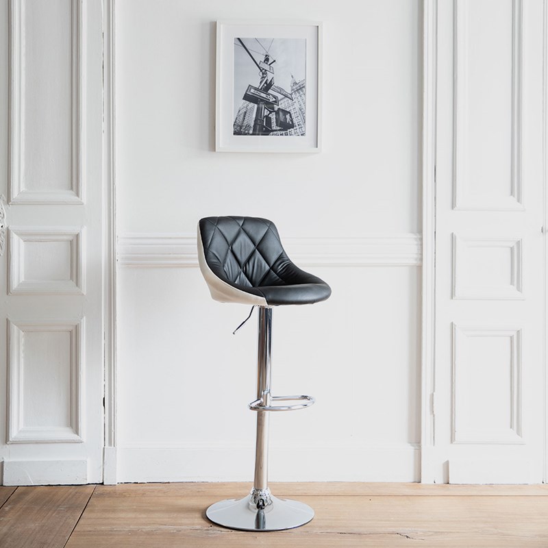 Tabouret de bar noir et blanc jasper