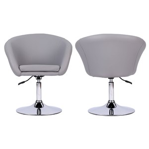 Tabouret de bar en simili gris gabin