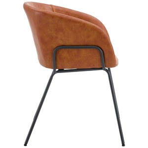 Lot de 2 chaises andré en simili cognac