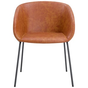 Lot de 2 chaises andré en simili cognac