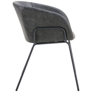 Lot de 2 chaises en simili gris foncé andré