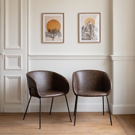 Lot de 2 chaises andré en simili marron