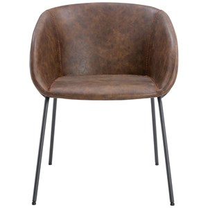 Lot de 2 chaises andré en simili marron