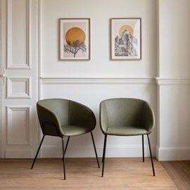 Lot de 2 chaises andré en simili vert