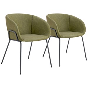 Lot de 2 chaises andré en simili vert