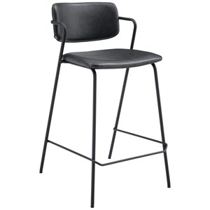 Lot de 2 tabourets de bar léon en simili noir