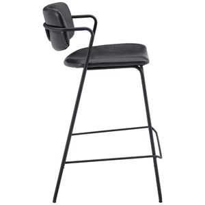 Lot de 2 tabourets de bar léon en simili noir