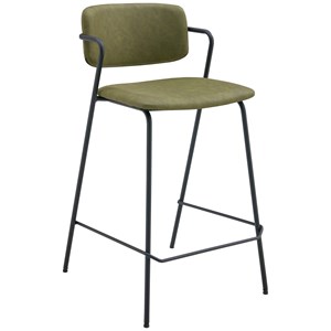 Lot de 2 tabourets de bar léon en simili vert