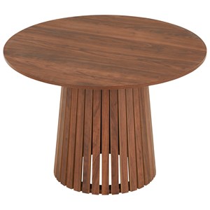 Table à manger ronde 110cm style scandinave liv bois foncé