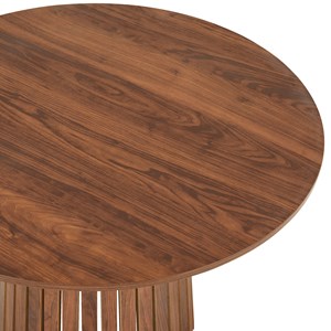 Table à manger ronde 110cm style scandinave liv bois foncé