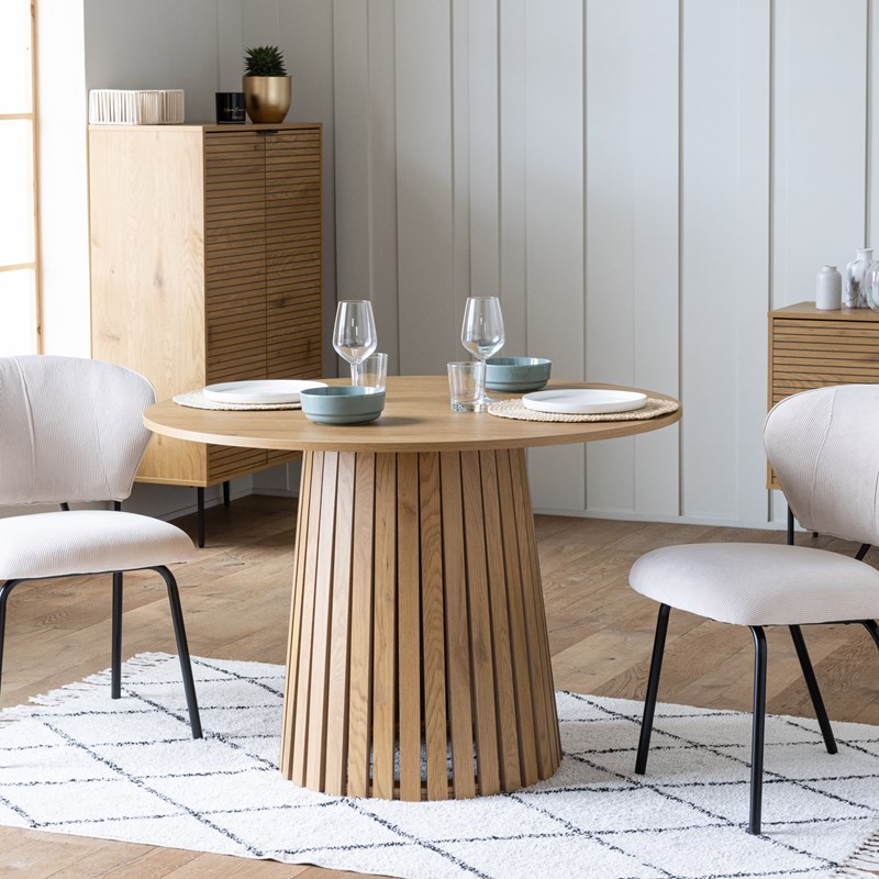 Table à manger ronde 110cm style scandinave liv