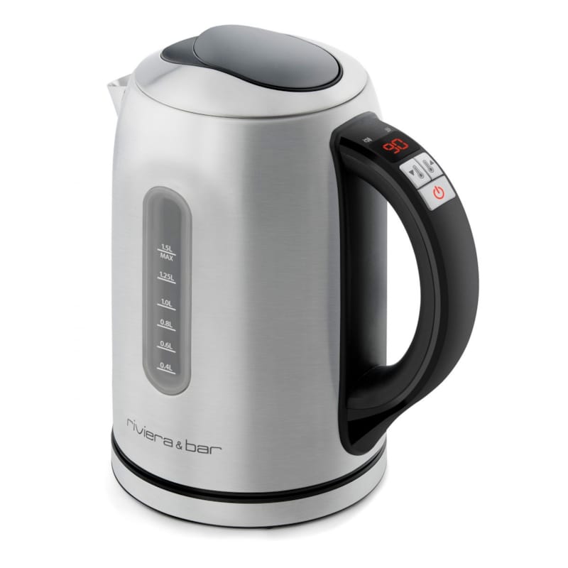 Bouilloire électrique avec thermostat louna 1,5l - inox - bbt460