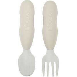 Lot de 2 pré-couverts inox gris velours