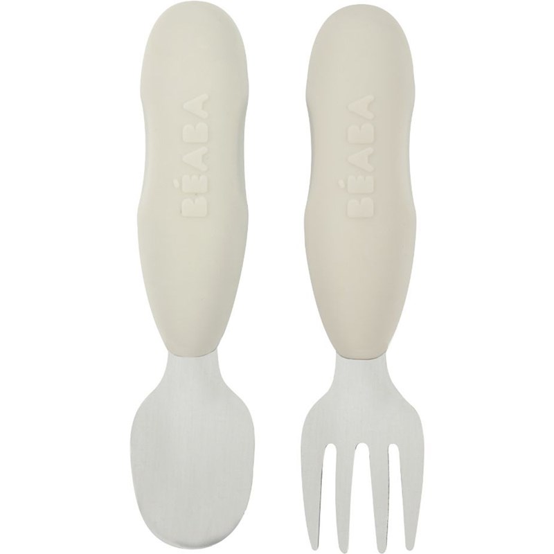 Lot de 2 pré-couverts inox gris velours