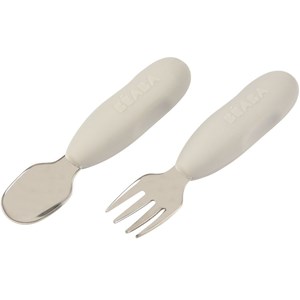 Lot de 2 pré-couverts inox gris velours