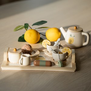 Service à thé citron en bois