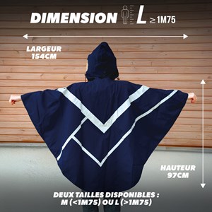 T'nb - poncho de pluie imperméable réfléchissant bleu - taille l