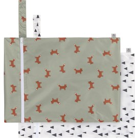 Lot de 2 sacs à couches imperméables little forest renard