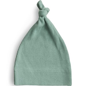 Bonnet de naissance côtelé roman green