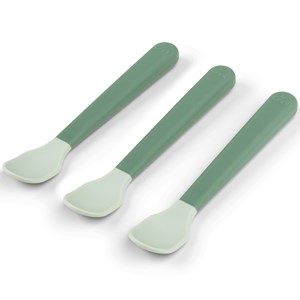 Lot de 3 cuillères bébé easy-grip vert