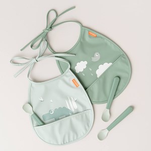 Lot de 3 cuillères bébé easy-grip vert