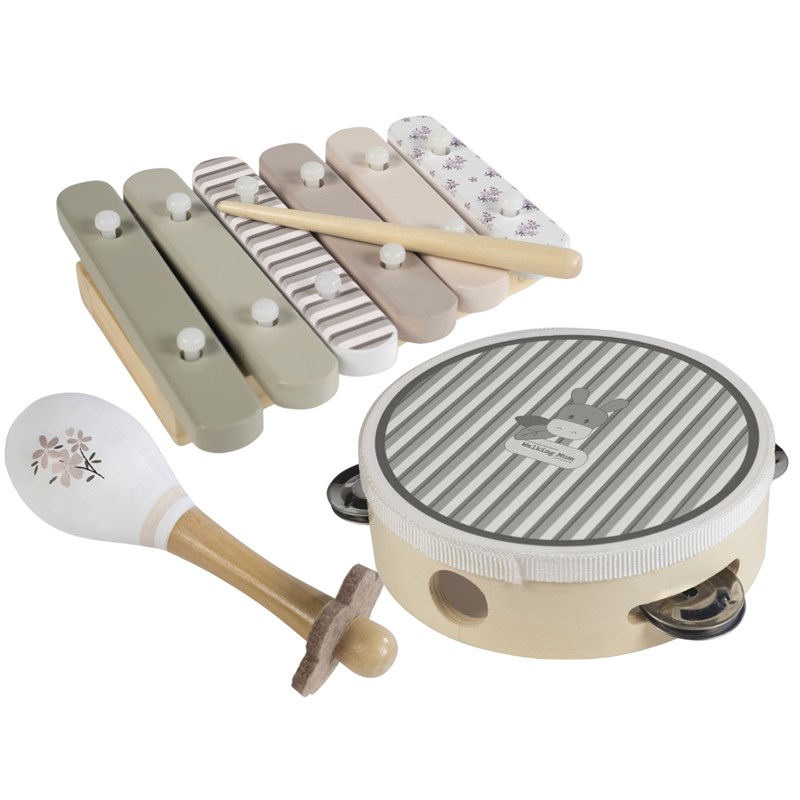 Ensemble d'instruments de musique en bois botton