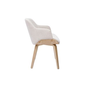 Chaise en tissu chenille beige et bois clair earl